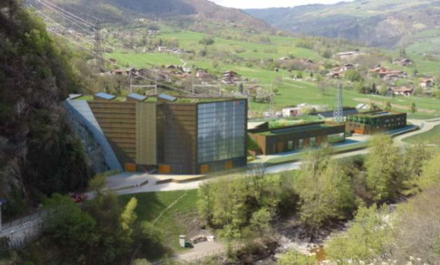 Bâtiment usine type “Pelton” à la Coche, France